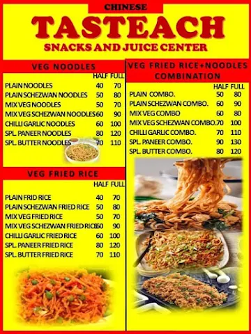 Tasteach Snacks And Juice Center menu 