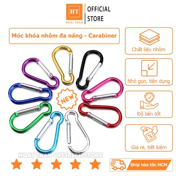 Móc Khoá Nhôm Đa Năng - Móc Khóa Treo - Chữ D - Carabiner