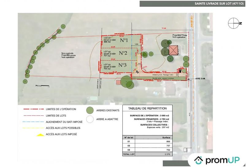  Vente Terrain à bâtir - 707m² à Sainte-Livrade-sur-Lot (47110) 