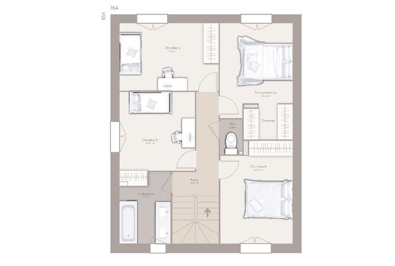  Vente Terrain + Maison - Terrain : 750m² - Maison : 100m² à Bellegarde-en-Forez (42210) 