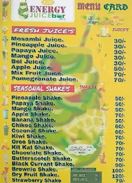 Energy Juice Bar menu 1