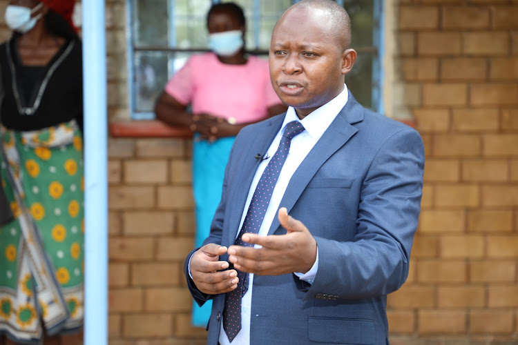 Kitui Education, ICT and Youth development CEC Stephen Maithya at Kiini Primary School on Thursday last week.