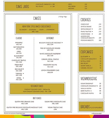 The Cakecity Patisserie menu 