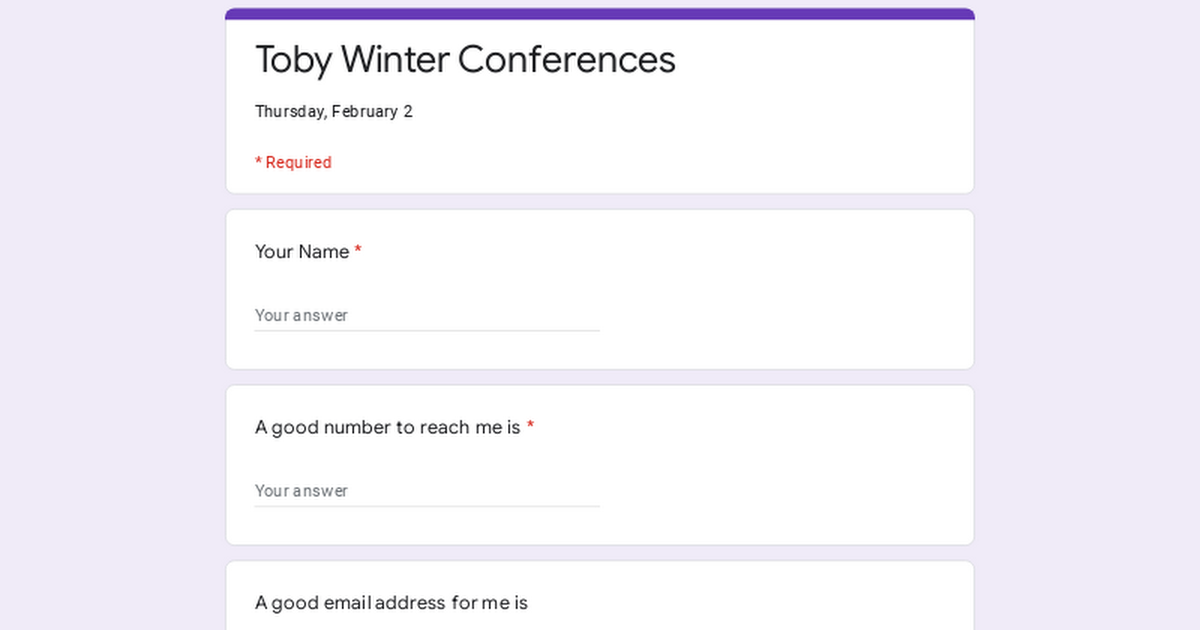 Toby Winter Conferences