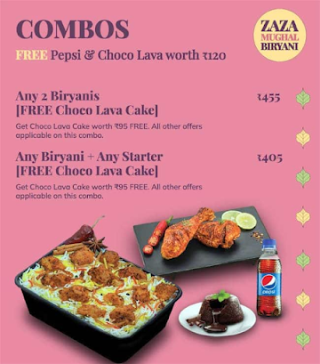 ZAZA Mughal Biryani menu 