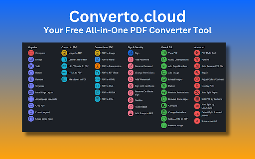 Converto.cloud: View | Edit | Convert | Sign PDF Tools
