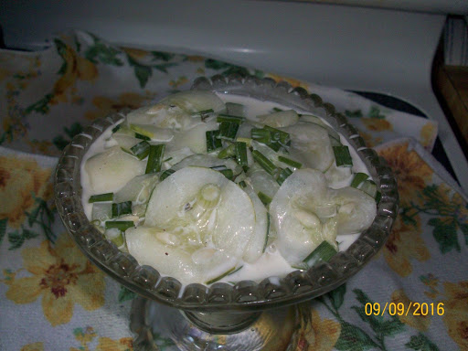 Yummy creamed cucumbers...