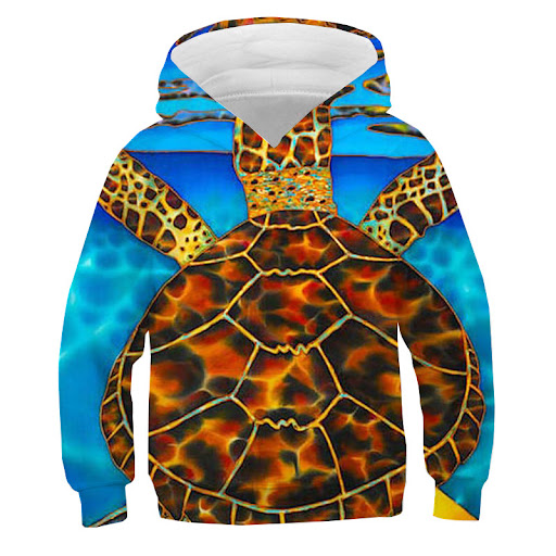 Title 15, Turtle 3D Full Color Childrens Sweater Hoodie....