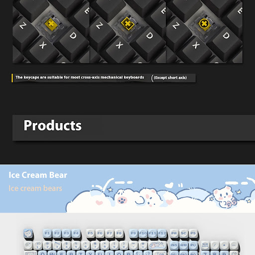 Title 4, Blue Ice Cream Teddy Bear Keycap Cute Cartoon. ...