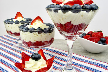 Red, White and Blue Keto Cheesecake Berry Cups