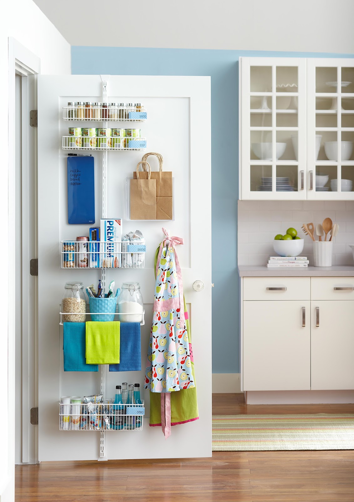 kitchen storage back of the doors