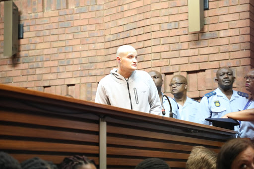 Nicholas Ninow, accused of raping a seven-year-old child in the bathroom of a Dros restaurant, appears before a packed Pretoria magistrate’s court on October 2 2018.. The case was postponed for further investigation.