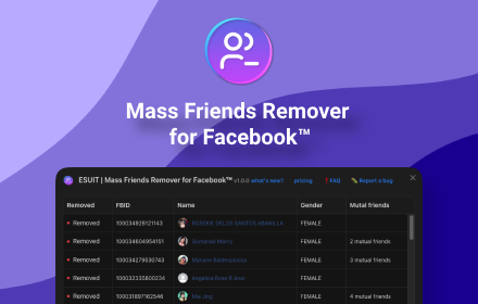 ESUIT | Mass Friends Remover for Facebook™ small promo image