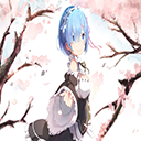 Re:Zero with Rem and Cherry Blossom Trees