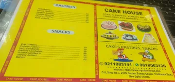 Cakes House menu 