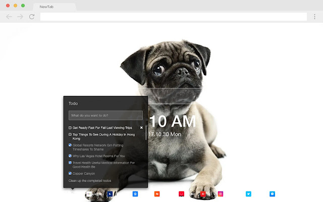 Pug New Tab Page HD Popular Pets Theme