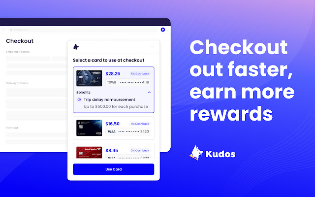 Kudos - Credit Card Rewards + Online Shopping chrome extension