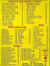 Punjabi Combo Paratha House menu 1