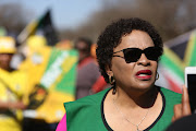 ANC politician Nomvula Mokonyane at the Krugersdorp magistrate's court for the appearance of alleged zama zamas on charges related to the gang rape of women during a music video shoot at an abandoned mine dump.