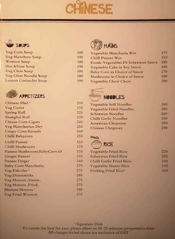 Cafe Gardenia menu 