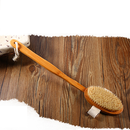 Title 2, Bamboo Removable Bath Brush for natural, deep c...