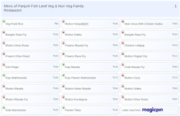 Panjurli Fish Land Veg & Non Veg Family Restaurant menu 