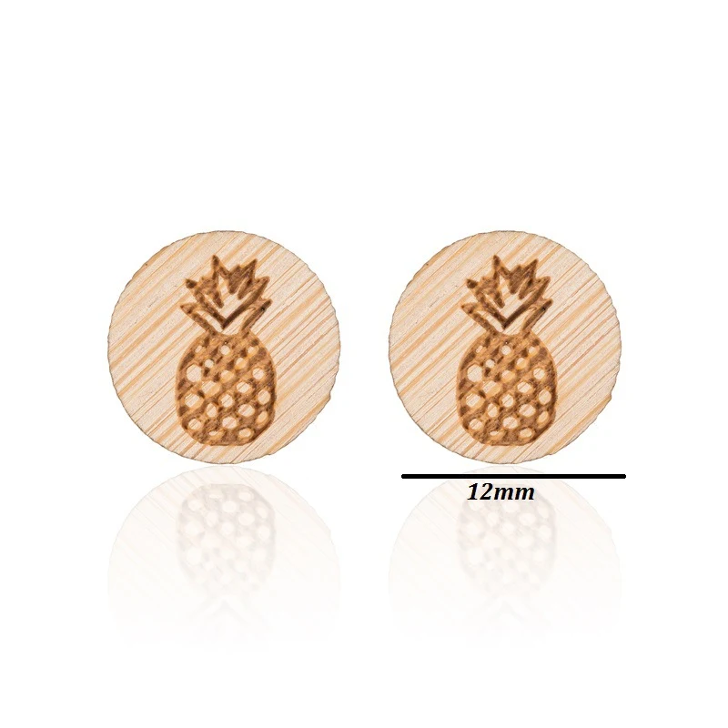 Nouveaux boucles d'oreilles clous en bois vintage avec animaux et plantes pour filles, design simple et mignon