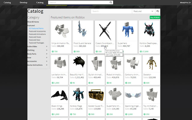 prix robux