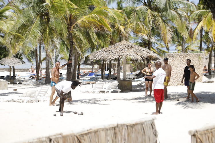 Tourists at the Jacaranda beach resort Watamu enjoying their holiday in the wake of the high tourism season