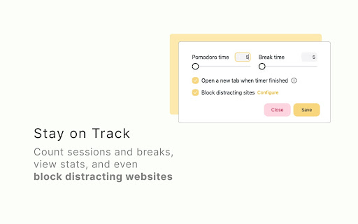 Yellow Tomato — Pomodoro Timer & Site Blocker Preview 2