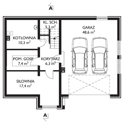 Widokówka Stok - Rzut piwnicy