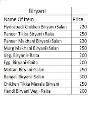 Biryani King menu 1