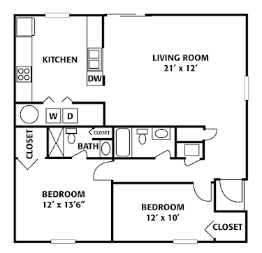 2 Bed 2 Bath