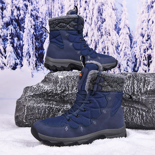 Title 12, Mens Thick-soled Fleece-lined High-top Boots f...