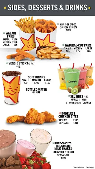 Carl's Jr menu 