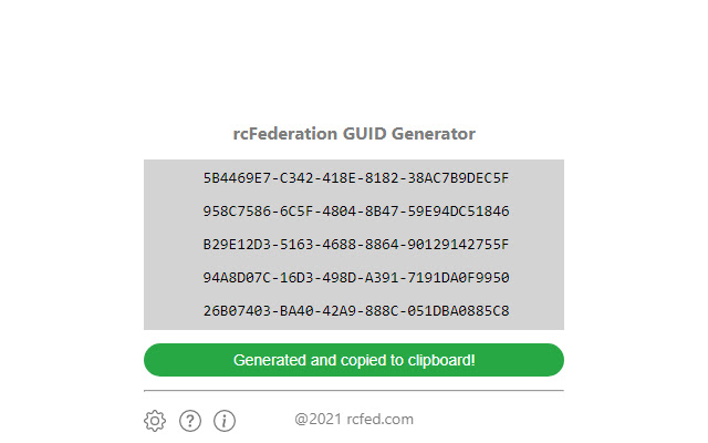 GUID Generator chrome extension