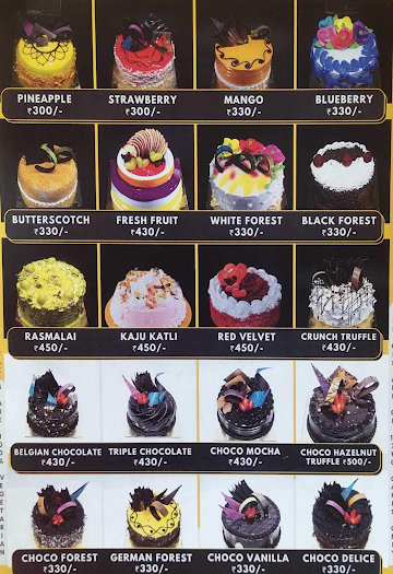 Cake Eaters menu 