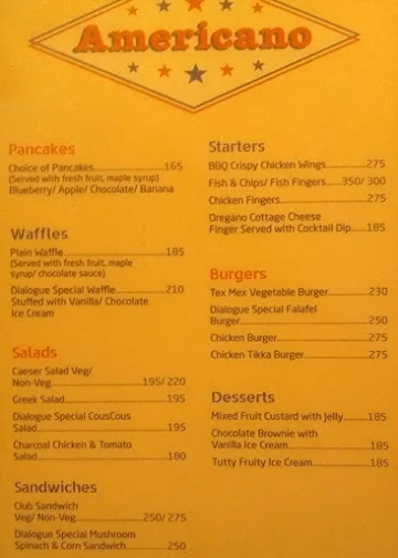 Dialogue Cafe menu 