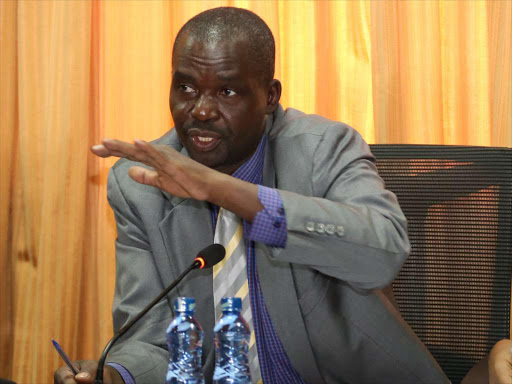 PAC chairman Nicholas Gumbo (Rarieda MP) at Parliament buildings on Tuesday, November 15 where he called for probe of 16 banks linked to Sh1.6 billion NYS cash theft. /HEZRON NJOROGE