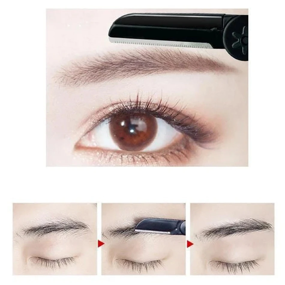 Rasoir à sourcils pliable pour une épilation précise et sans effort. Design compact, sûr et facile à utiliser, idéal pour les voyages.