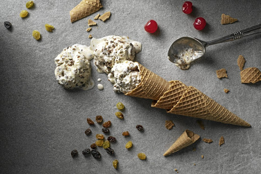 Toasted hot cross bun ice cream.