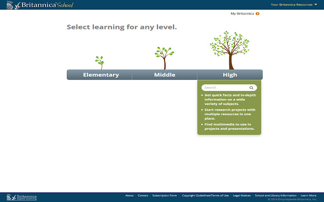 Britannica School chrome extension