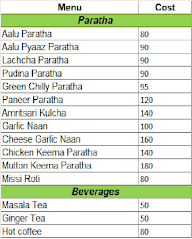 Tandoori Paratha menu 1