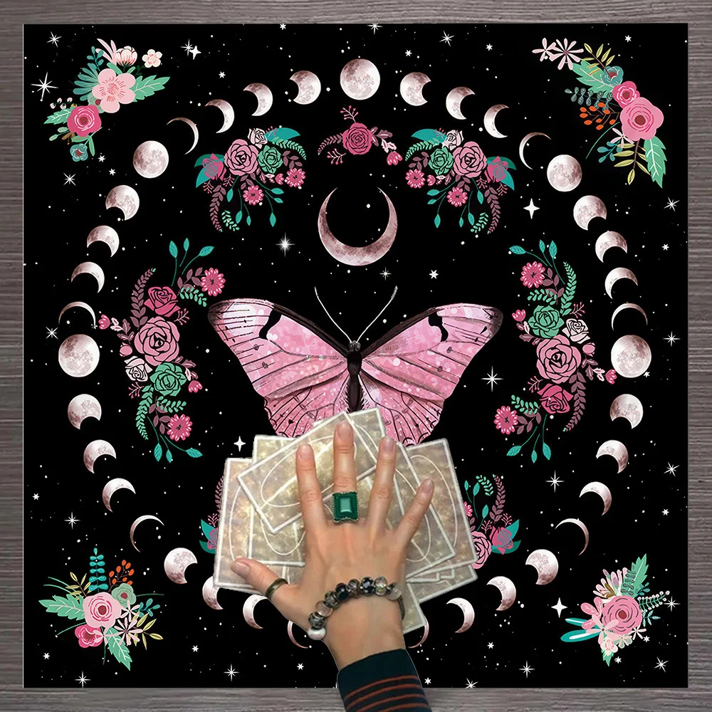 Title 13, Tapete de tarot de terciopelo Luna Sol Árbol de...