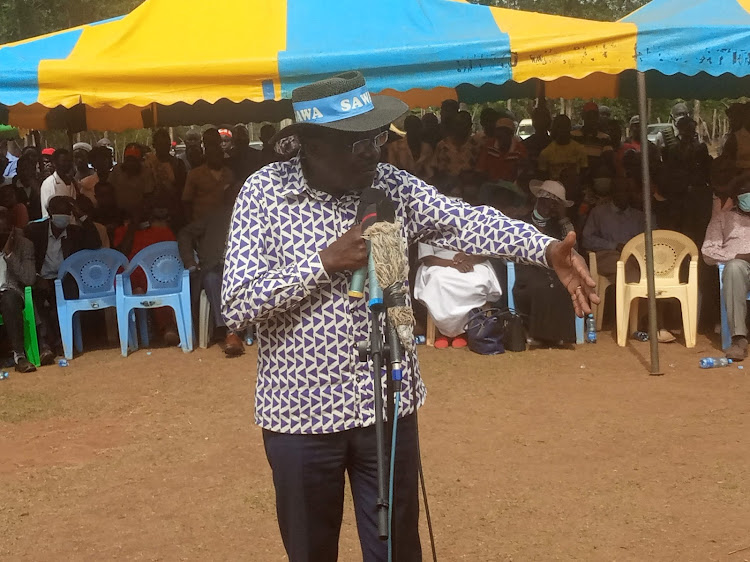 Former UNCTAD boss Mukhisa Kituyi speaks in Bungoma.