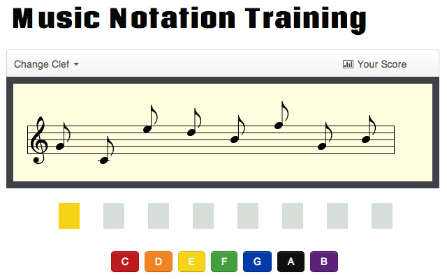 Music Notation Training chrome extension