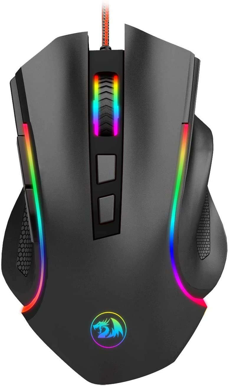 Redragon M602 RGB Wired Gaming Mouse RGB Spectrum Backlit Ergonomic Mouse Griffin Programmable with 7 Backlight Modes up to 7200 DPI for Windows PC Gamers (Black)