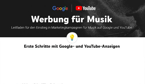 One-Pager: Musik und Künstler mit Google Ads bewerben
