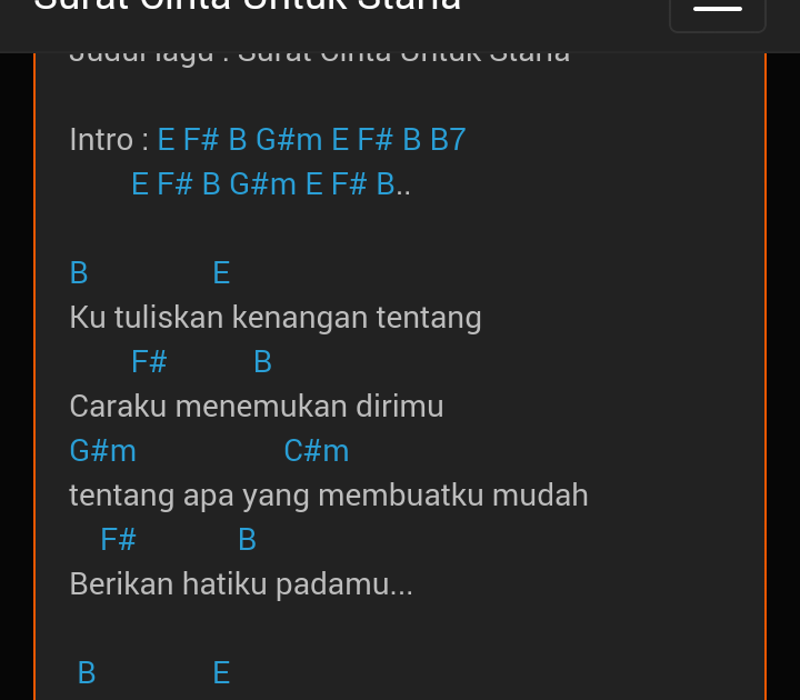 Chord Simple Surat Cinta Untuk Starla