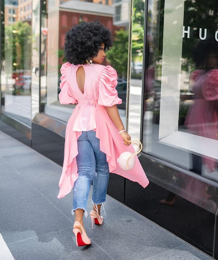 Title 6, Top Irregular Fashion Blouse Ruched Sleeves Bac...